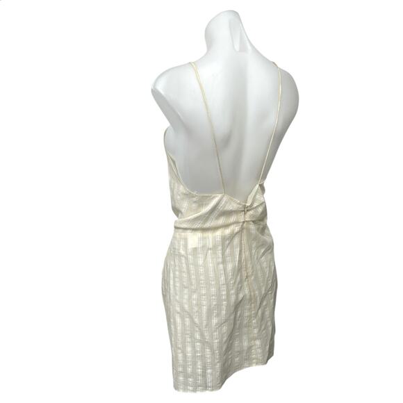 Zara Cream Striped Sleeveless V Neck Knot Cami Sheath Tunic Top Dress Size S - Picture 6 of 10